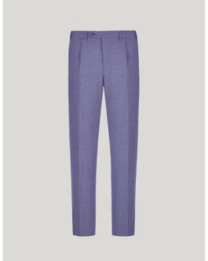 Canali Pure Impeccabile Wool Regular-Fit Trousers With Pleat - Purple