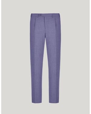 Canali Pure Impeccabile Wool Regular-Fit Trousers With Pleat - Purple