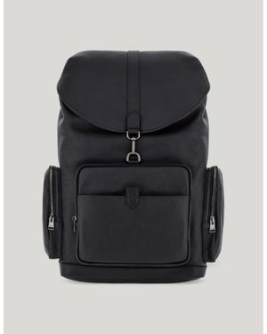 Canali Hammered Calfskin Three Pocket Backpack - Black