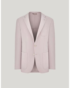 Canali Linen And Silk Single-Breasted Modern-Fit Kei Jacket - Pink