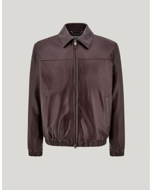 Canali Burgundy Lambskin Blouson - Brown