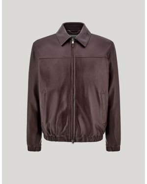 Canali Burgundy Lambskin Blouson - Brown