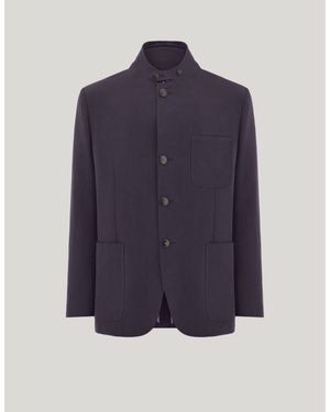 Canali Bruma Regular Fit Pure Linen Jacket - Blue