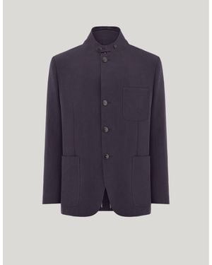 Canali Bruma Regular Fit Pure Linen Jacket - Blue