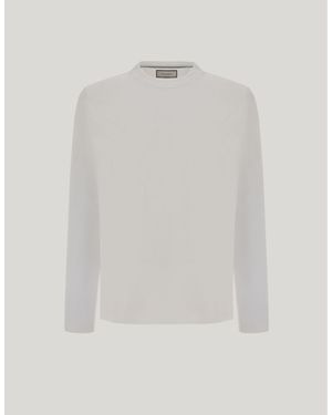 Canali Lisle Cotton Jersey Regular-Fit Crew Neck - White