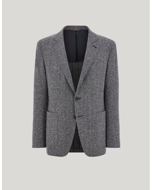 Canali And 170's Wool And Cashmere Herringbone Modern-Fit Kei Jacket - Gray