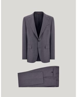 Canali And 150's Wool And Silk Modern-Fit Suit With Pinstripes - Blue