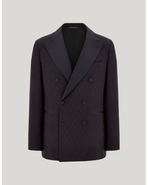 Canali Modern Fit Double-Breasted Tuxedo Jacket - Blue