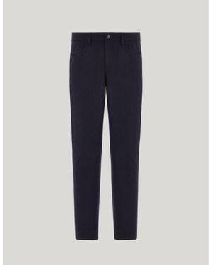Canali Impeccabile Wool Flannel Five-Pocket Pants - Blue