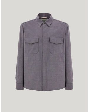Canali Relaxed Fit Pure Wool Overshirt - Grey