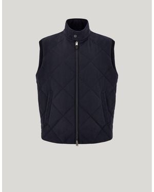 Canali Technical Fabric Quilted Vest - Blue