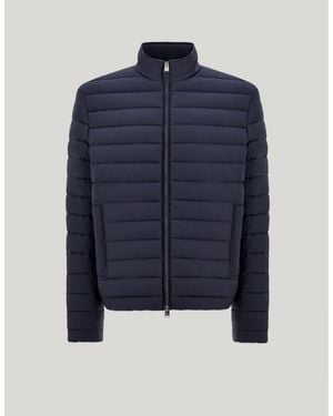 Canali Blaue Jacke Aus Technischem Gewebe