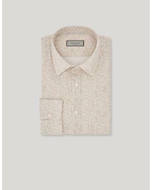 Canali And Printed Linen And Cotton Regular-Fit Shirt - Natural