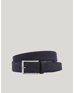 Canali Suede Calfskin Belt - Blue