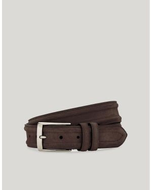 Canali Ceinture En Veau Velours Double - Marron