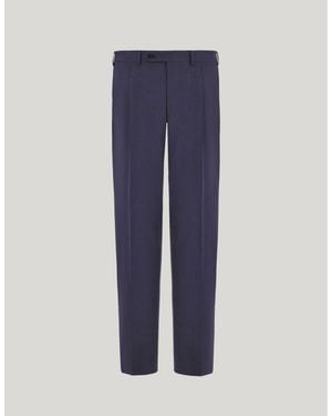 Canali Pure Impeccabile Wool Regular-Fit Trousers With Pleat - Blue