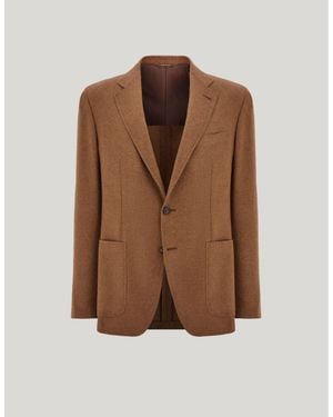 Canali Giacca Monopetto Kei Biscotto - Marrone