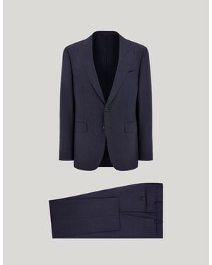 Canali 160's Wool Birdseye Motif Modern-Fit Suit - Blue
