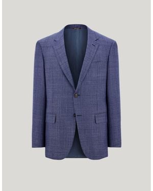 Canali And Light Silk And Cashmere Regular-Fit Overcheck Jacket - Blue