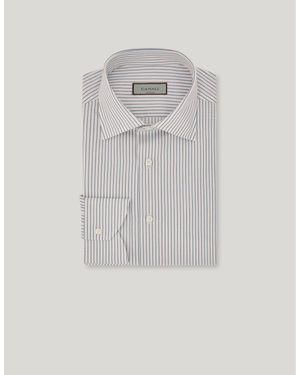 canali slim fit dress shirt Canali Pleated Cotton Shirt - White main image 1