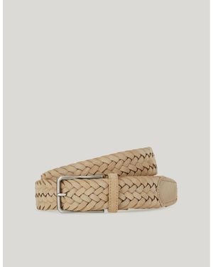 Canali Tightly Woven Suede Belt - Natural