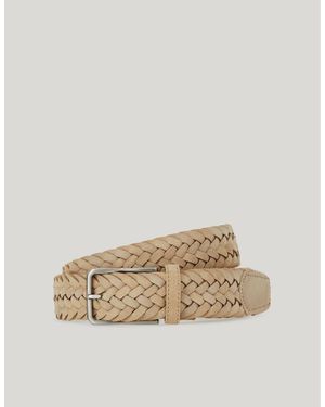 Canali Tightly Woven Suede Belt - Natural