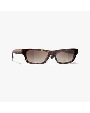 CHANEL Rectangle Sunglasses - Brown