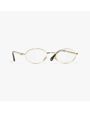 CHANEL Oval Eyeglasses - Metallic
