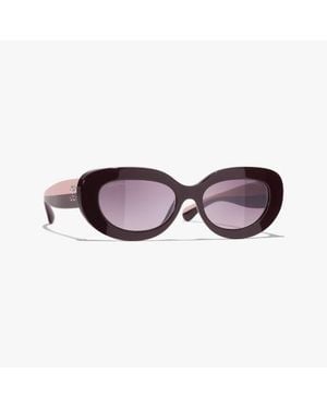 CHANEL Oval Sunglasses - Purple