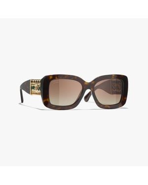 CHANEL Rectangle Sunglasses - Brown