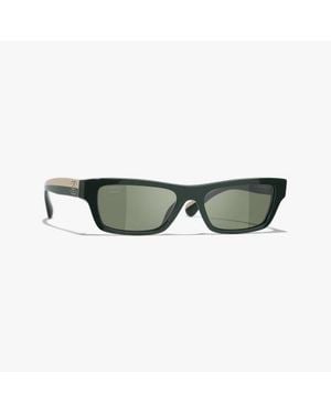 CHANEL Rectangle Sunglasses - Green