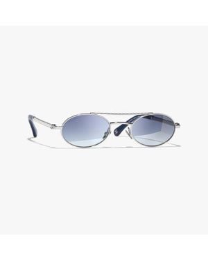 CHANEL Oval Sunglasses - Blue