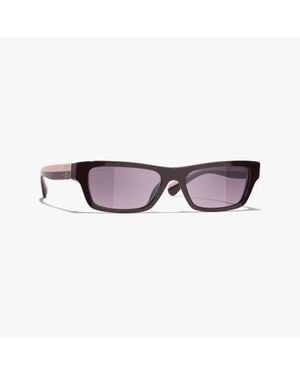 CHANEL Rectangle Sunglasses - Purple