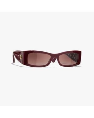 CHANEL Rectangle Sunglasses - Purple