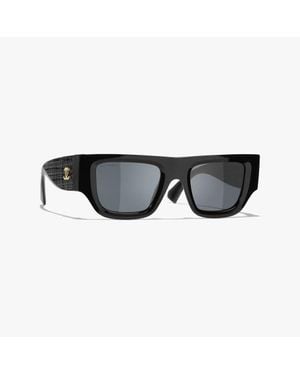 CHANEL Square Sunglasses - Black
