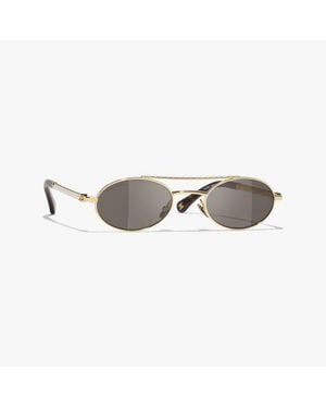 CHANEL Oval Sunglasses - Metallic