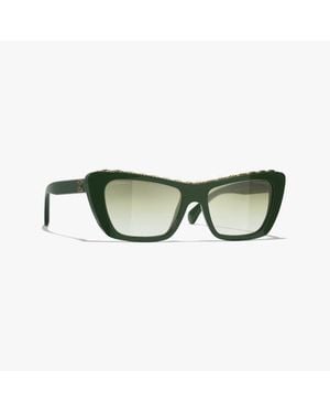CHANEL Butterfly Sunglasses - Green
