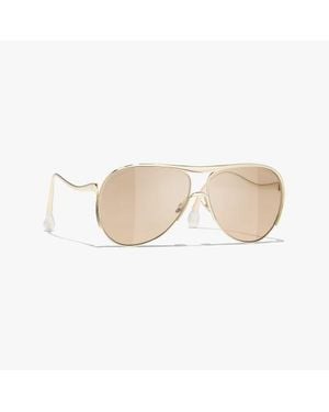 CHANEL Pilot Sunglasses - Natural