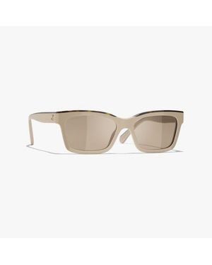 CHANEL Square Sunglasses - White