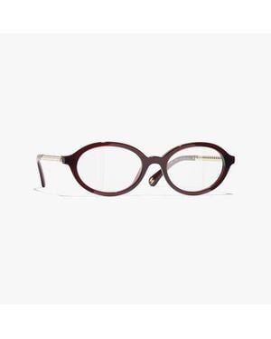 CHANEL Oval Eyeglasses - Red