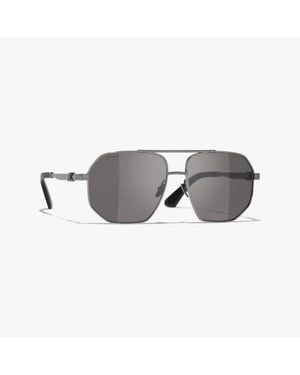 CHANEL Pilot Sunglasses - Gray