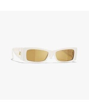 CHANEL Rectangle Sunglasses - White