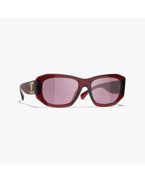 CHANEL Rectangle Sunglasses - Purple