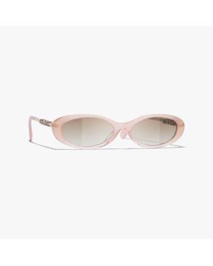 CHANEL Oval Sunglasses - Natural