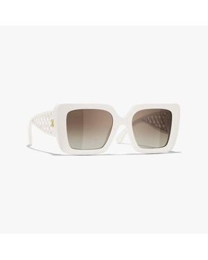 CHANEL Square Sunglasses - White