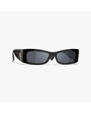 CHANEL Rectangle Sunglasses - Black