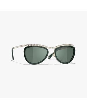 CHANEL Cat Eye Sunglasses - Green