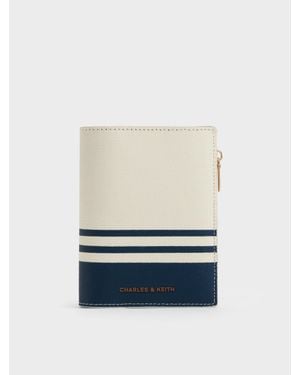 Charles & Keith Noelle Canvas Striped Passport Holder - Blue