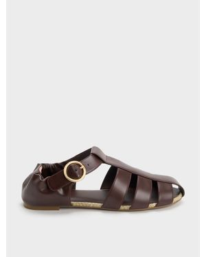 Charles & Keith Flache Espadrilles Im Caged-Design - Braun