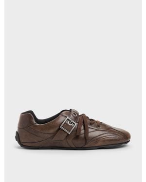 Charles & Keith Jollie Grommet Mary Jane Sneakers - Brown